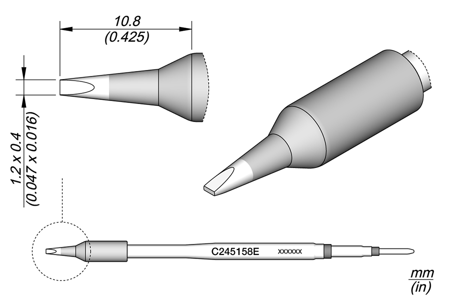 C245158E - Chisel Cartridge 1.2 x 0.4